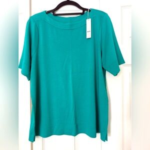 Chico’s 100% Pima bateau neck t-shirt with elbow sleeves